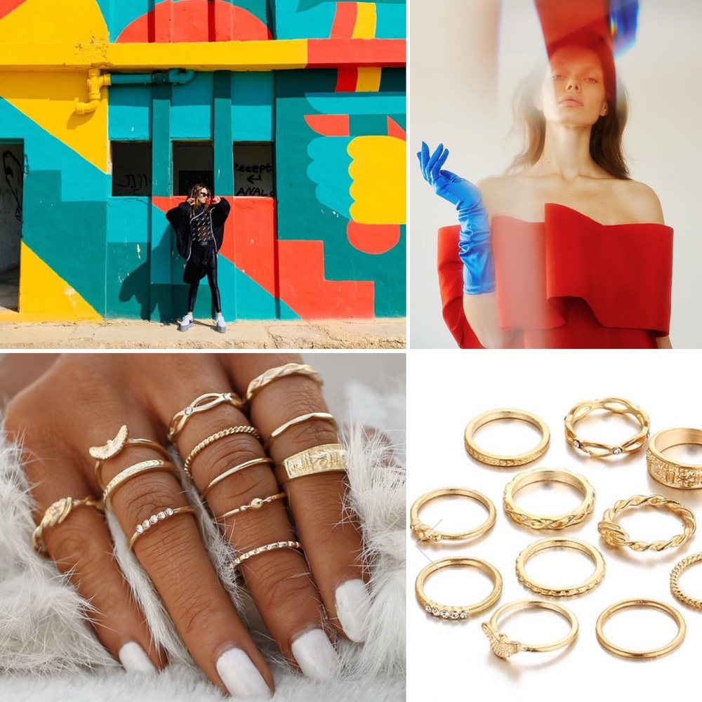 Pharaoh Rings, Set of 12 rings, gold plated